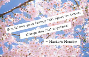 Sometimes good things fall apart so better things can fall together