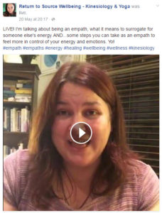 {Watch} Facebook Live video! Wherein I talk about being an empath, surrogating and how to help yourself